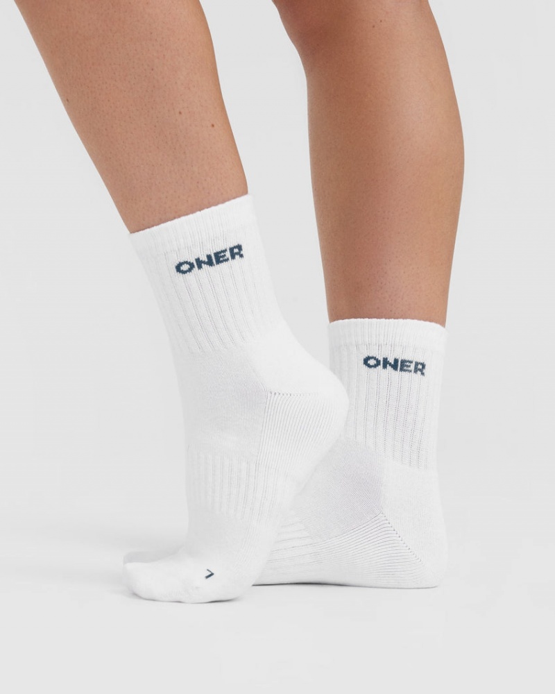 Oner Active Mid Crew 2 Pack Accessoires Wit Lichtbruin Blauw | QXS-023479