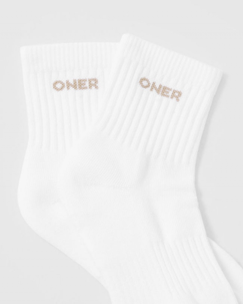 Oner Active Mid Crew 2 Pack Accessoires Wit Lichtbruin Blauw | QXS-023479