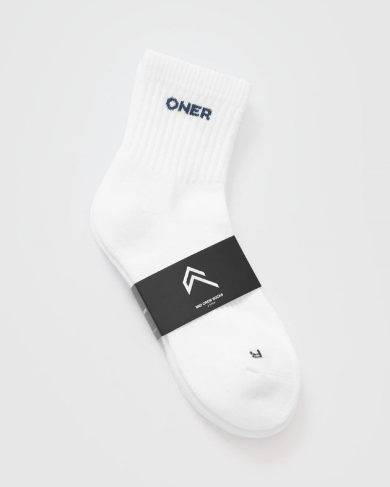 Oner Active Mid Crew 2 Pack Accessoires Wit Lichtbruin Blauw | QXS-023479