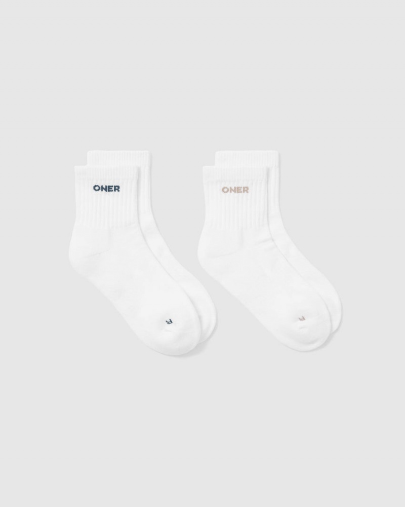 Oner Active Mid Crew 2 Pack Accessoires Wit Lichtbruin Blauw | QXS-023479