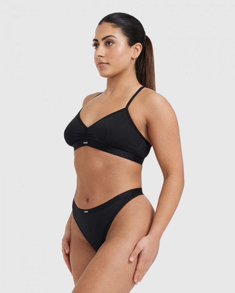Oner Active Soft Klassieke String Ondergoed Zwart | UWA-671829