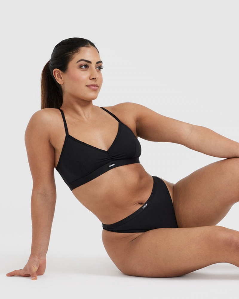 Oner Active Soft Klassieke String Ondergoed Zwart | UWA-671829