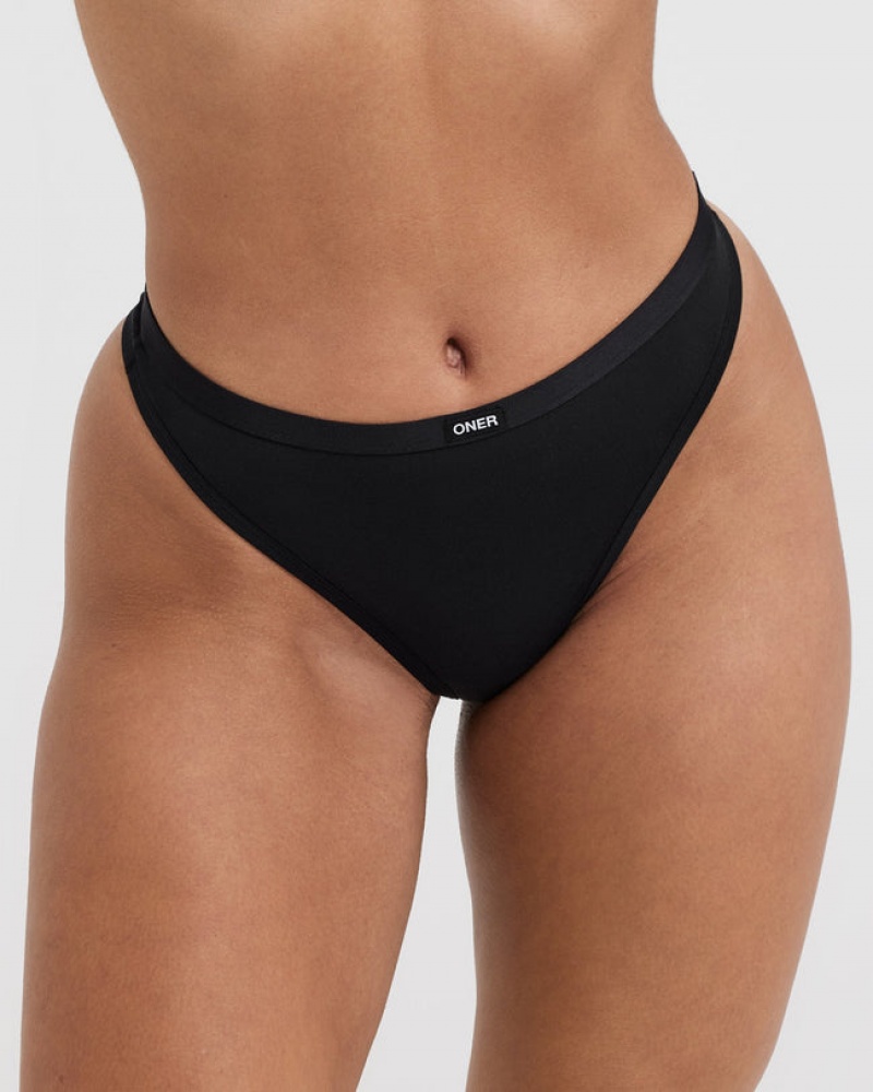 Oner Active Soft Klassieke String Ondergoed Zwart | UWA-671829
