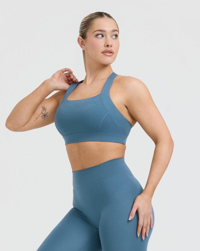 Oner Active Timeless Brede Riemen Sports Bras Blauw | IYO-639421