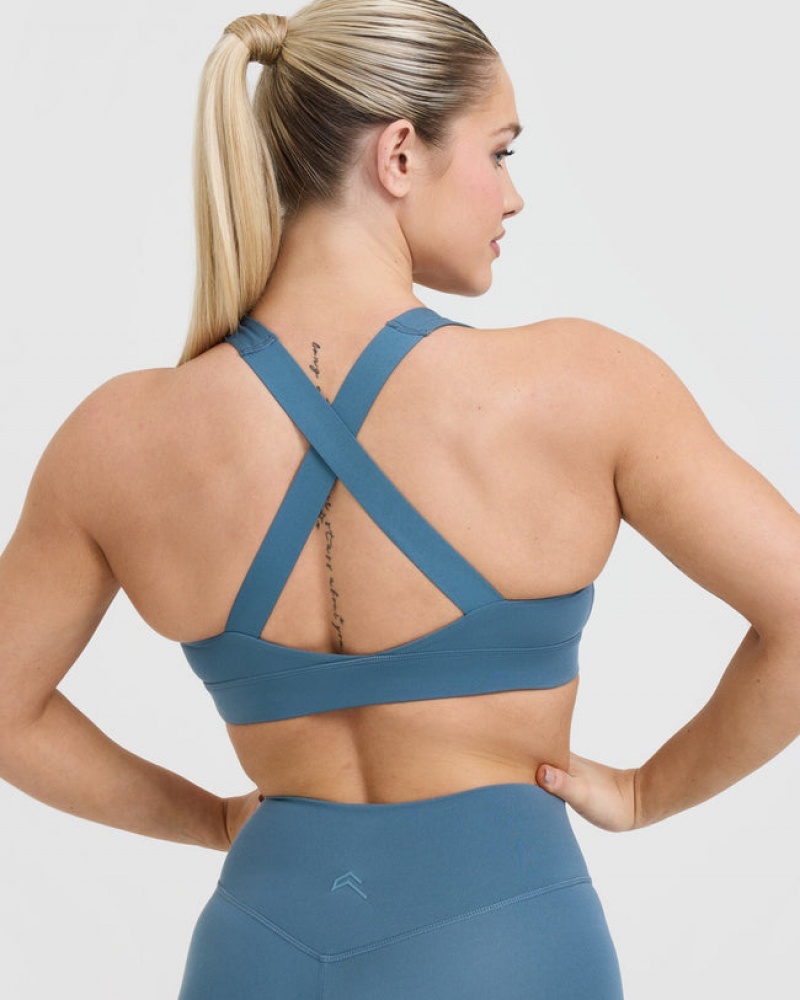 Oner Active Timeless Brede Riemen Sports Bras Blauw | IYO-639421