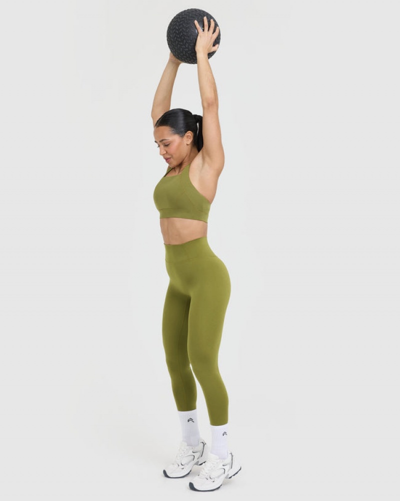 Oner Active Timeless Brede Riemen Sports Bras Olijfgroen Groen | XHY-170853