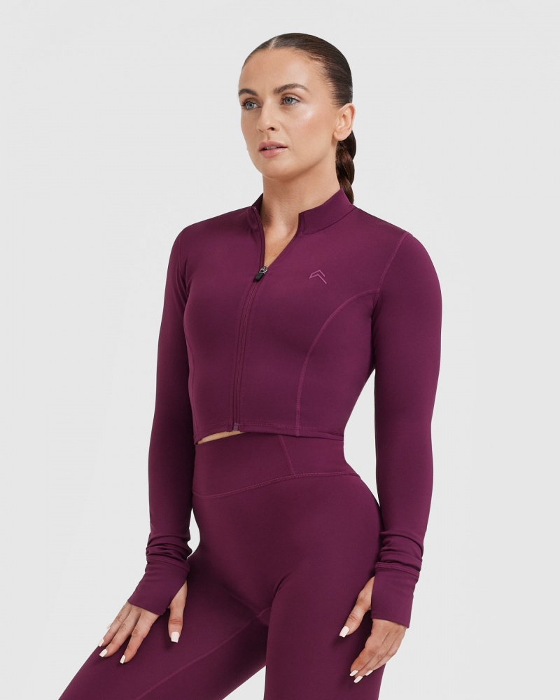 Oner Active Timeless Crop Sweatshirts Paars | LRX-413958