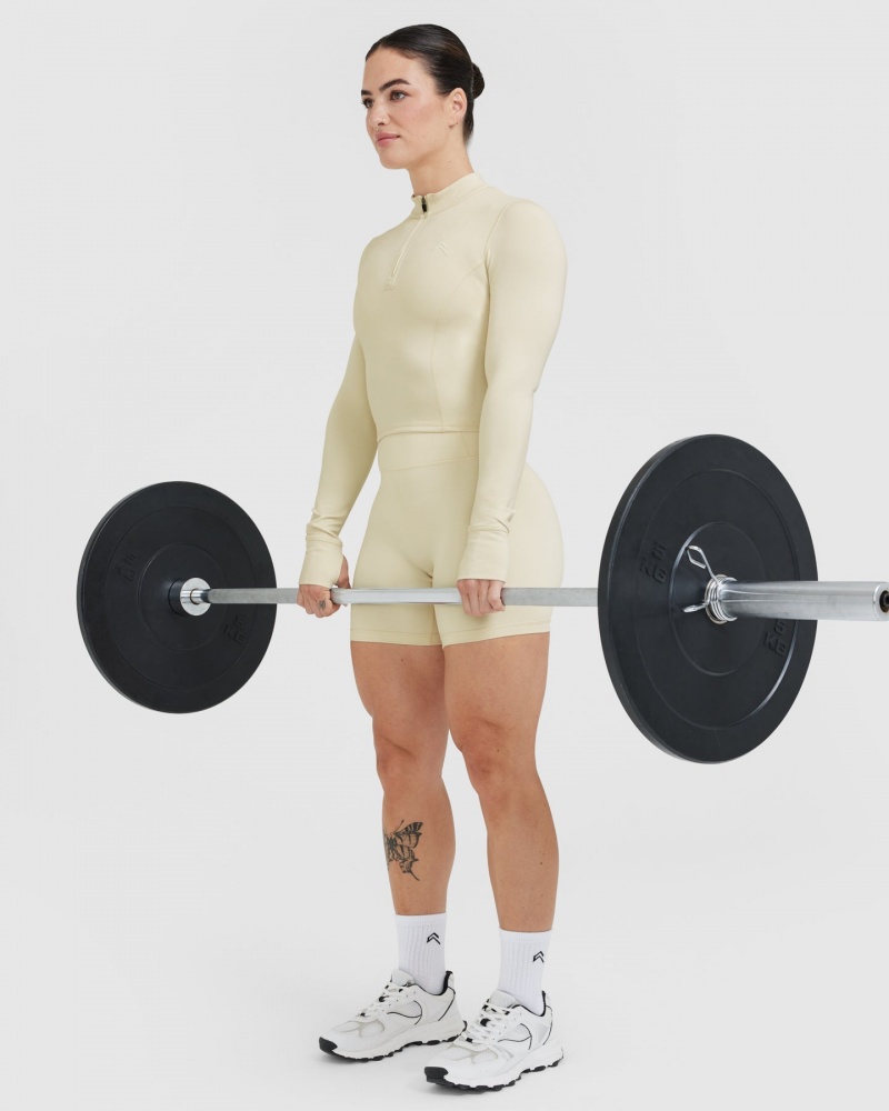 Oner Active Timeless Half Zip Mid Long Sleeve T-shirts Lichtgeel | JXP-931508