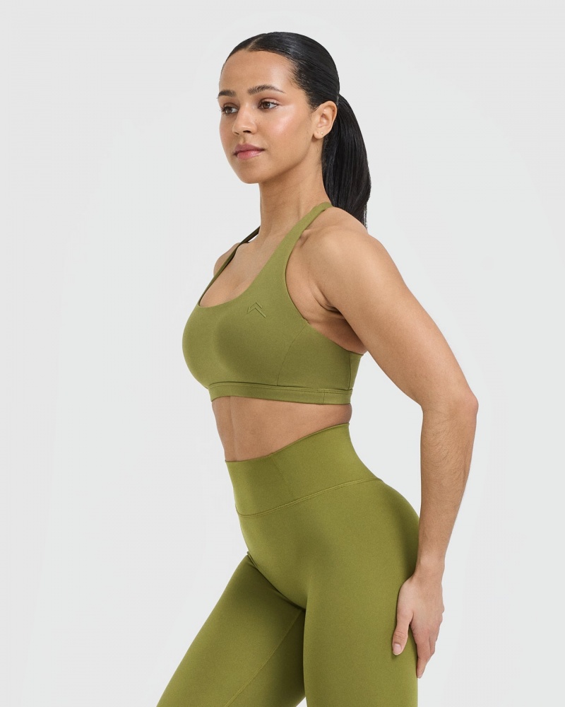 Oner Active Timeless Square Neck Sports Bras Olijfgroen Groen | DCH-284750