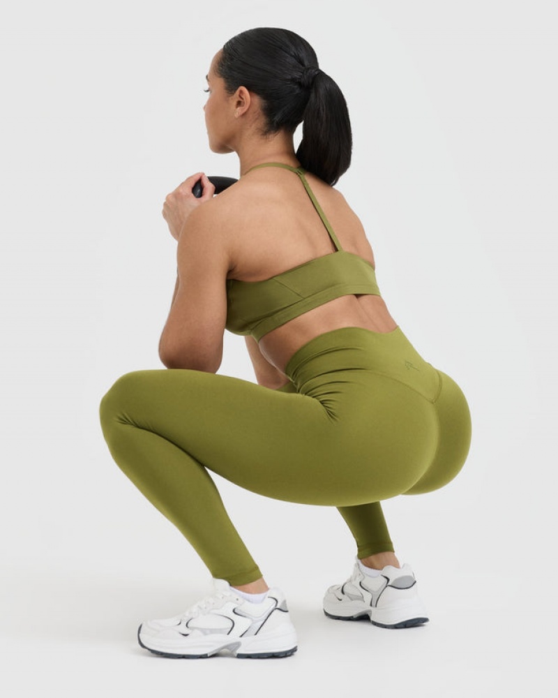 Oner Active Timeless Square Neck Sports Bras Olijfgroen Groen | DCH-284750