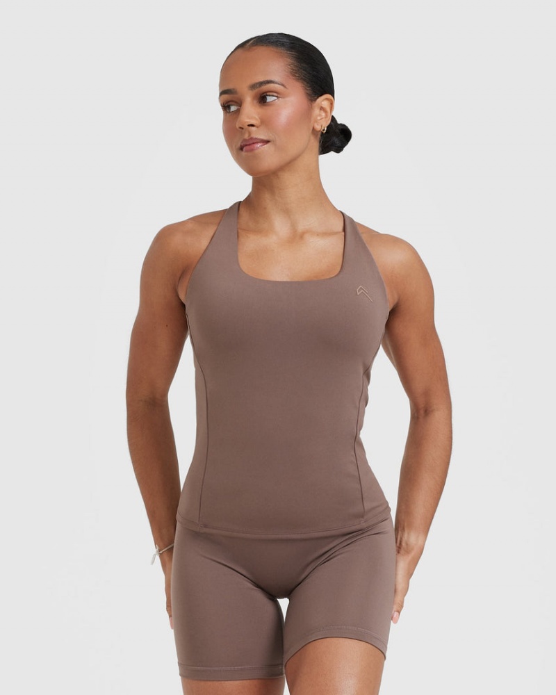 Oner Active Timeless Square Neck T-shirts Bruin | XVL-087694