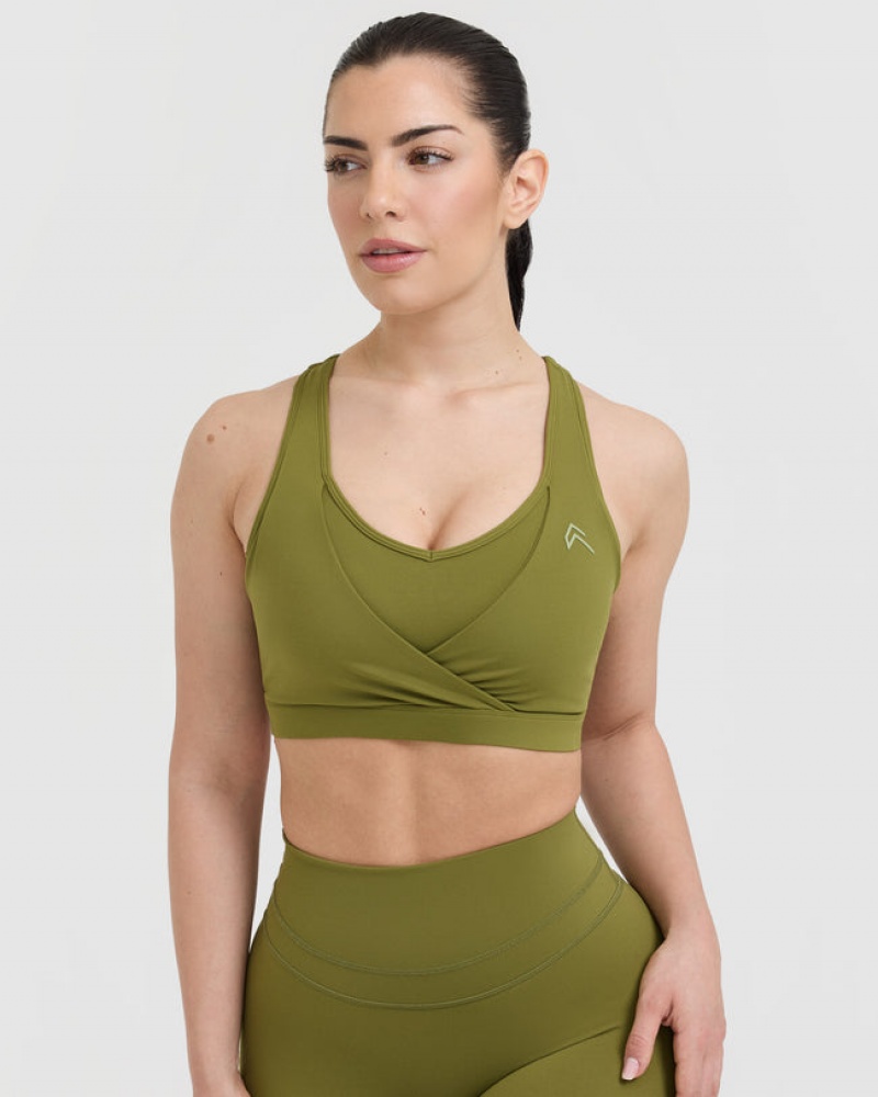 Oner Active Unified Layered Sports Bras Olijfgroen Groen | KQZ-120387