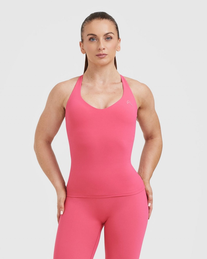 Oner Active Unified V-Neck Cross Back T-shirts Roze | GLJ-041872