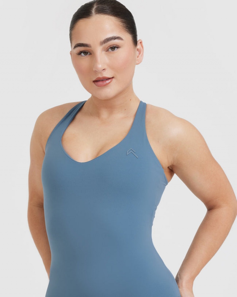 Oner Active Unified V-Neck Cross Back T-shirts Blauw | KUO-931084